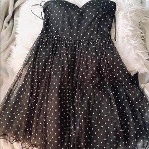 Polka dots glittered black dress